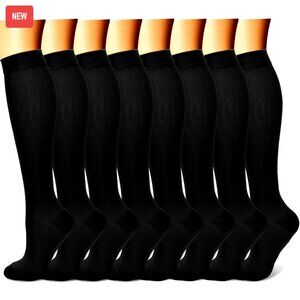 8 Pairs Compression Socks 15-20 mmHg Athletic Support Running Cycling